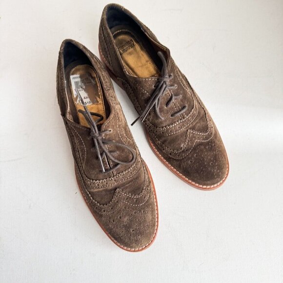 Johnston and Murphy Brown Suede Lace up Loafers 9 - Picture 2 of 9